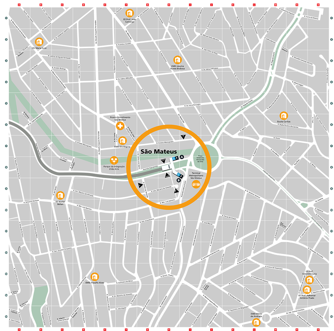 Mapa dos arredores da Estação São Mateus