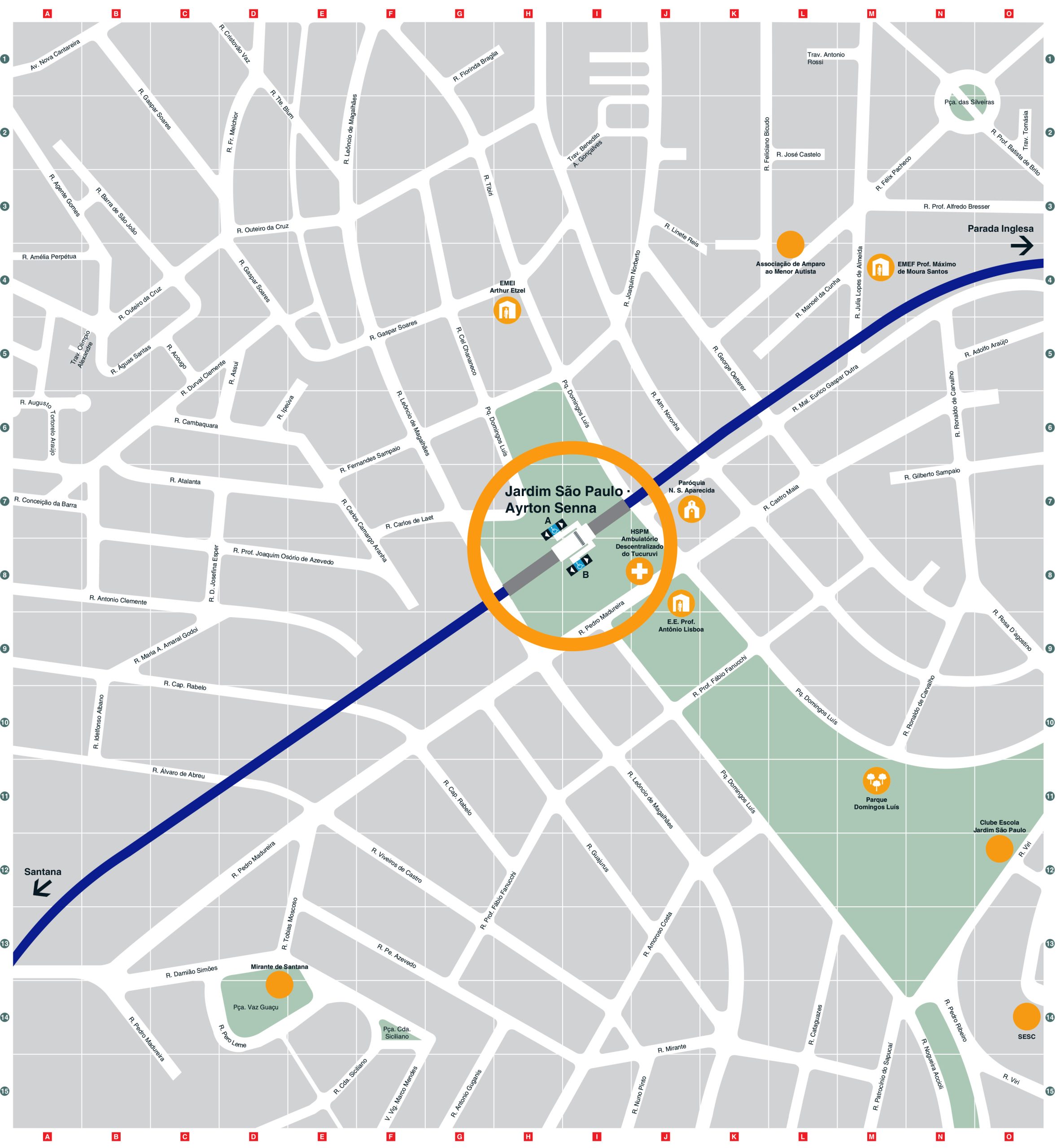 Mapa dos arredores da Estação Jardim São Paulo-Ayrton Senna