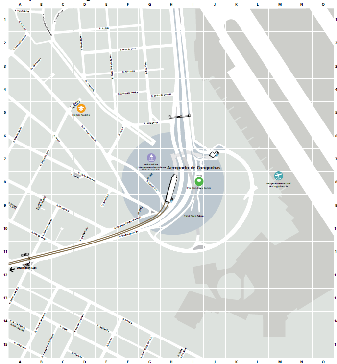 Clique aqui para ver os pontos de interesse ao redor da Estação Aeroporto de Congonhas Mapa dos arredores da Estação Aeroporto de Congonhas