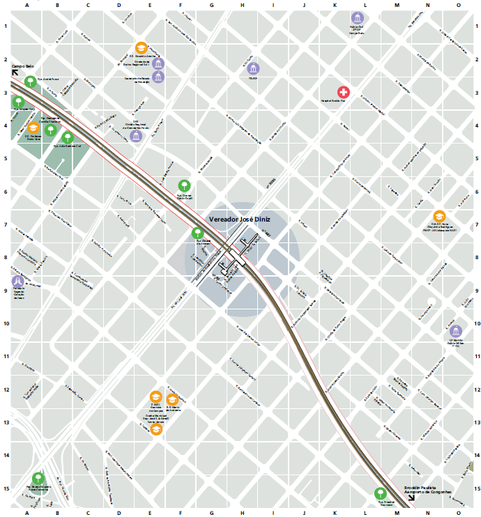 Mapa dos arredores da Estação Vereador José Diniz